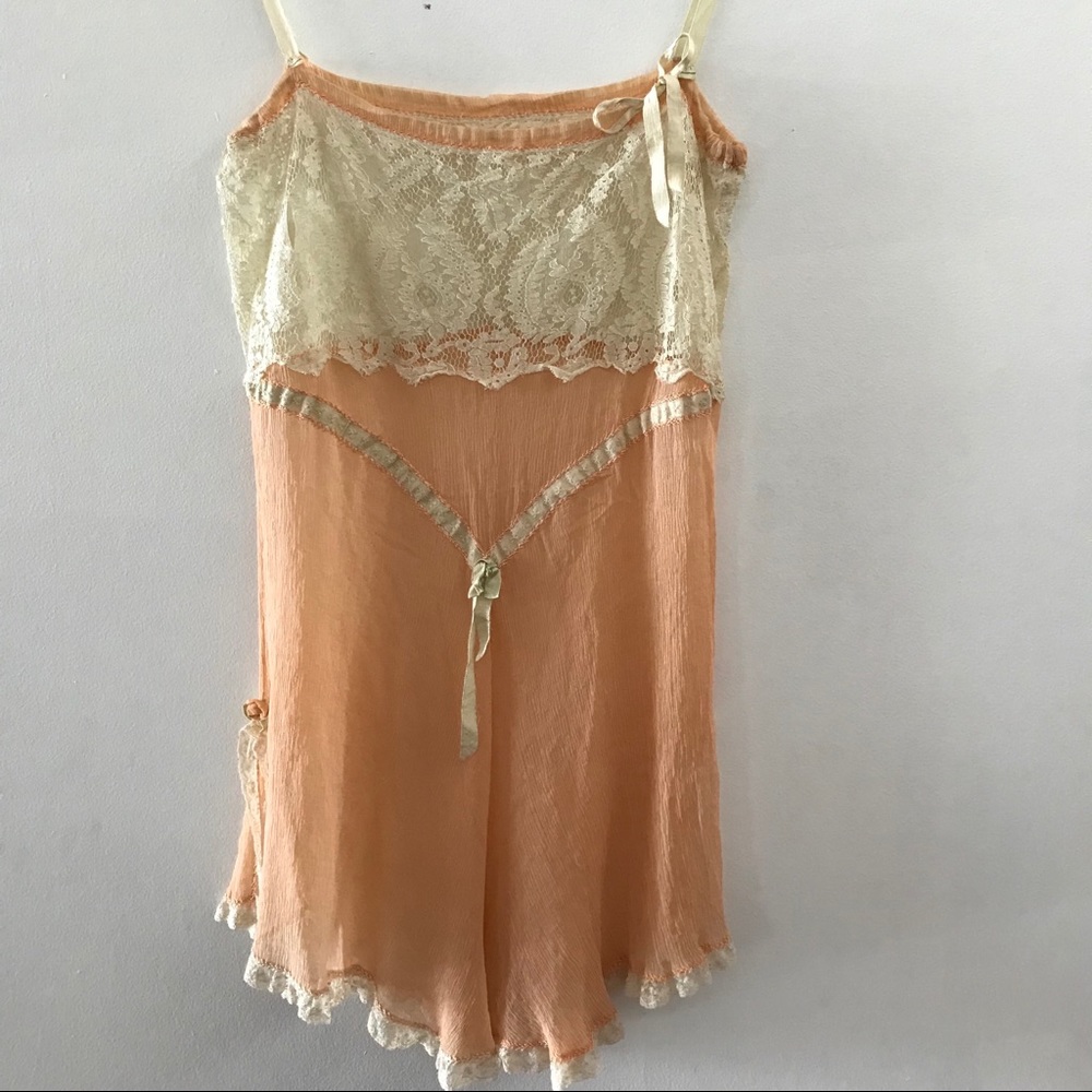 Stunning Antique / Vintage Silk & Lace Romper